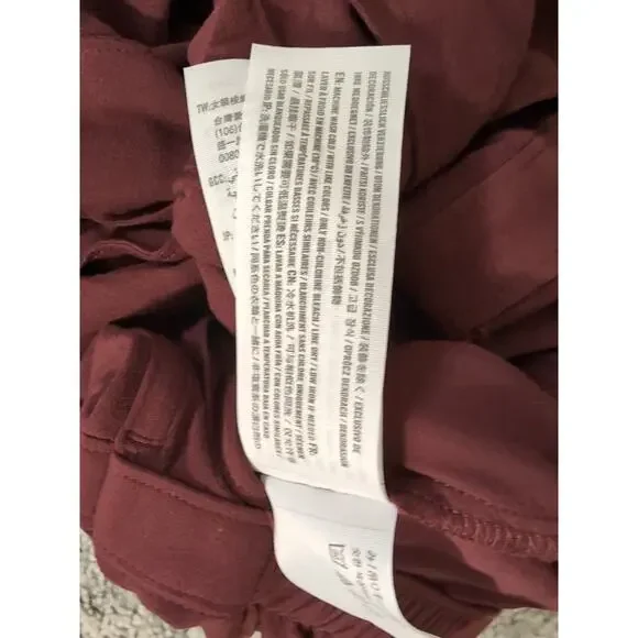 Abercrombie & Fitch Back Bow Tie Jumpsuit Burgundy Women's L Preppy Beach (973) - Picture 6 of 6